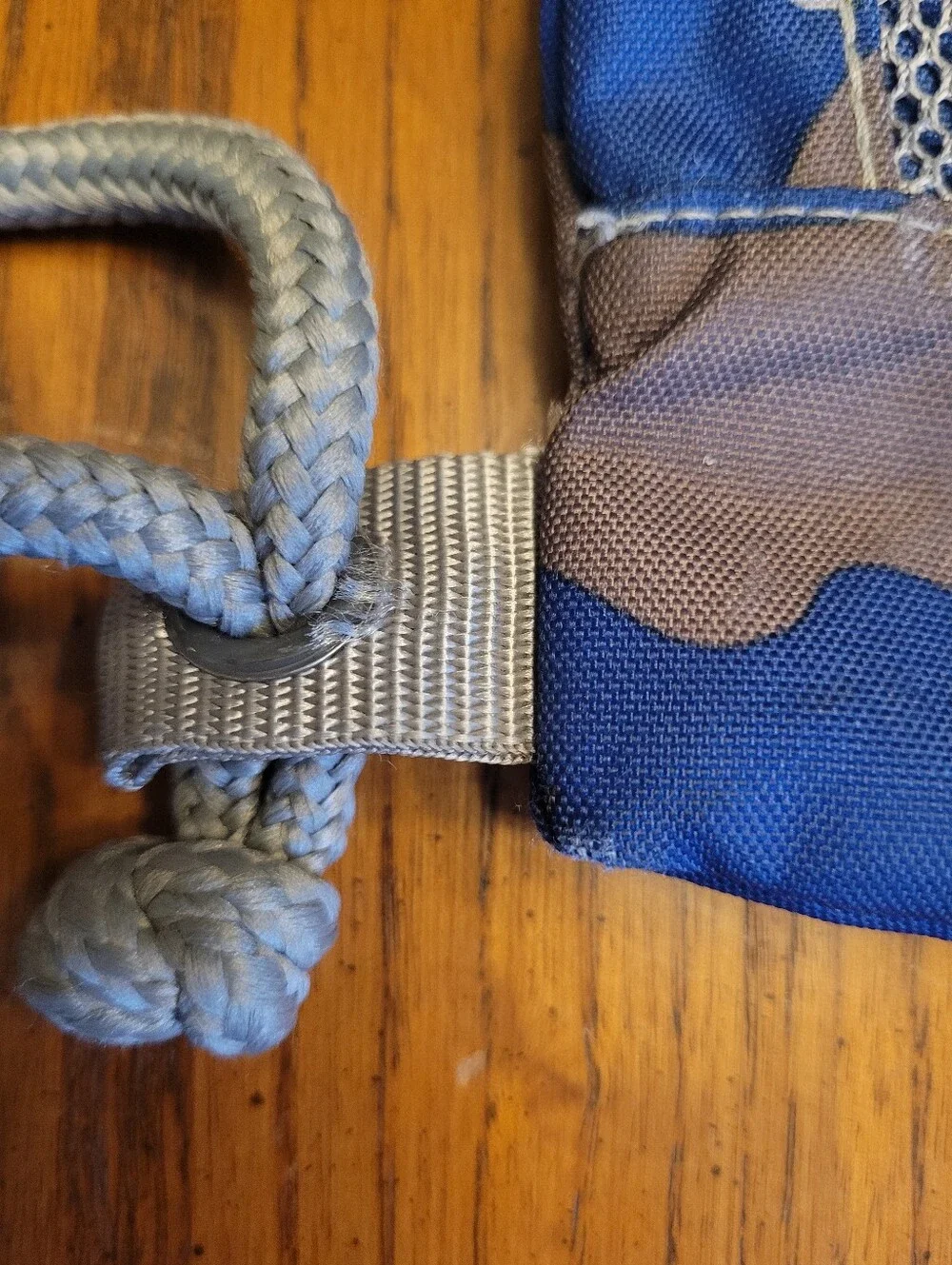 L.L. Bean Everyday Kids Camo Drawstring Bag Mesh Pocket Blue.